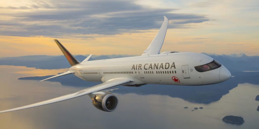 Air Canada Plane flying through sky