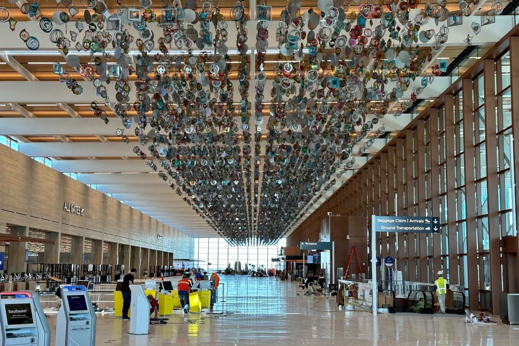 Which airports let you into the terminal without a ticket?